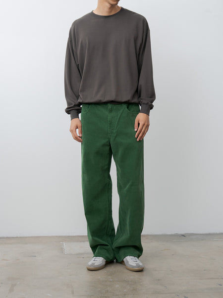 Namu Shop - Auralee Pigment Dyed Finx Corduroy Wide 5P Pants