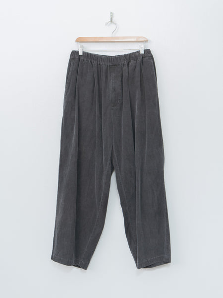 Namu Shop - Yoko Sakamoto Micro Corduroy Wide Easy Pants - Sumi Ink