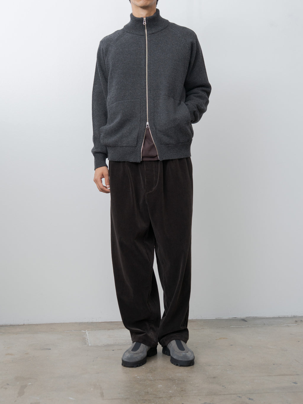 Corduroy Wide Easy Pants - Brown