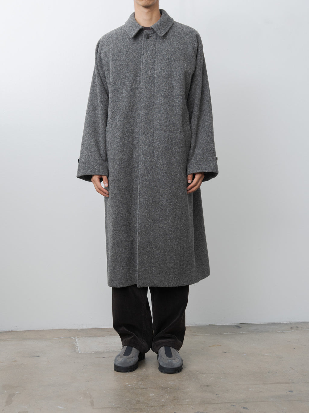 Kemp Melton Wool Bal Collar Coat - Charcoal Gray