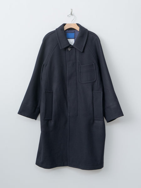 Document Light Wool Melton Coat - Navy | Namu Shop