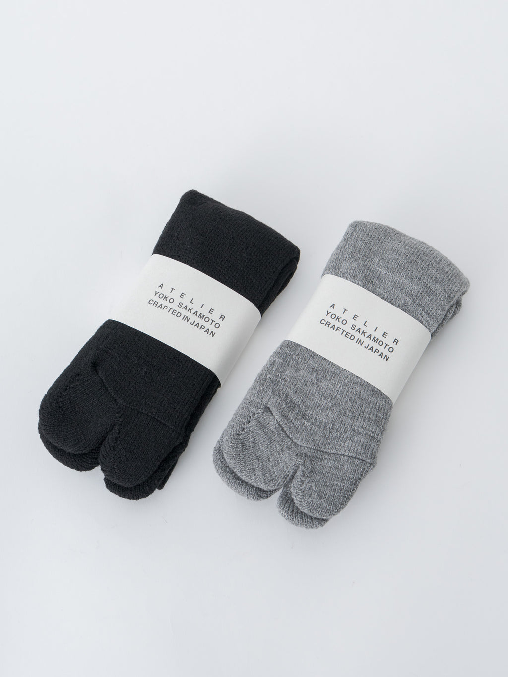 Tabi Pile Socks Wool - Black, Heather Gray