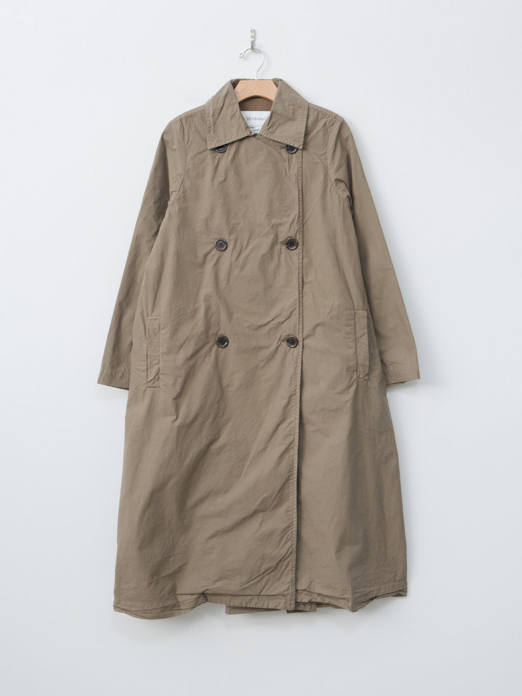 Double Button Coat - Khaki Olive