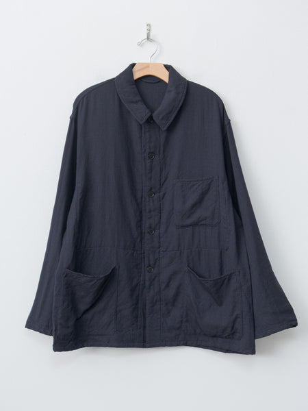 Namu Shop - Kaptain Sunshine Wool Gauze Work Shirt Jacket - Navy