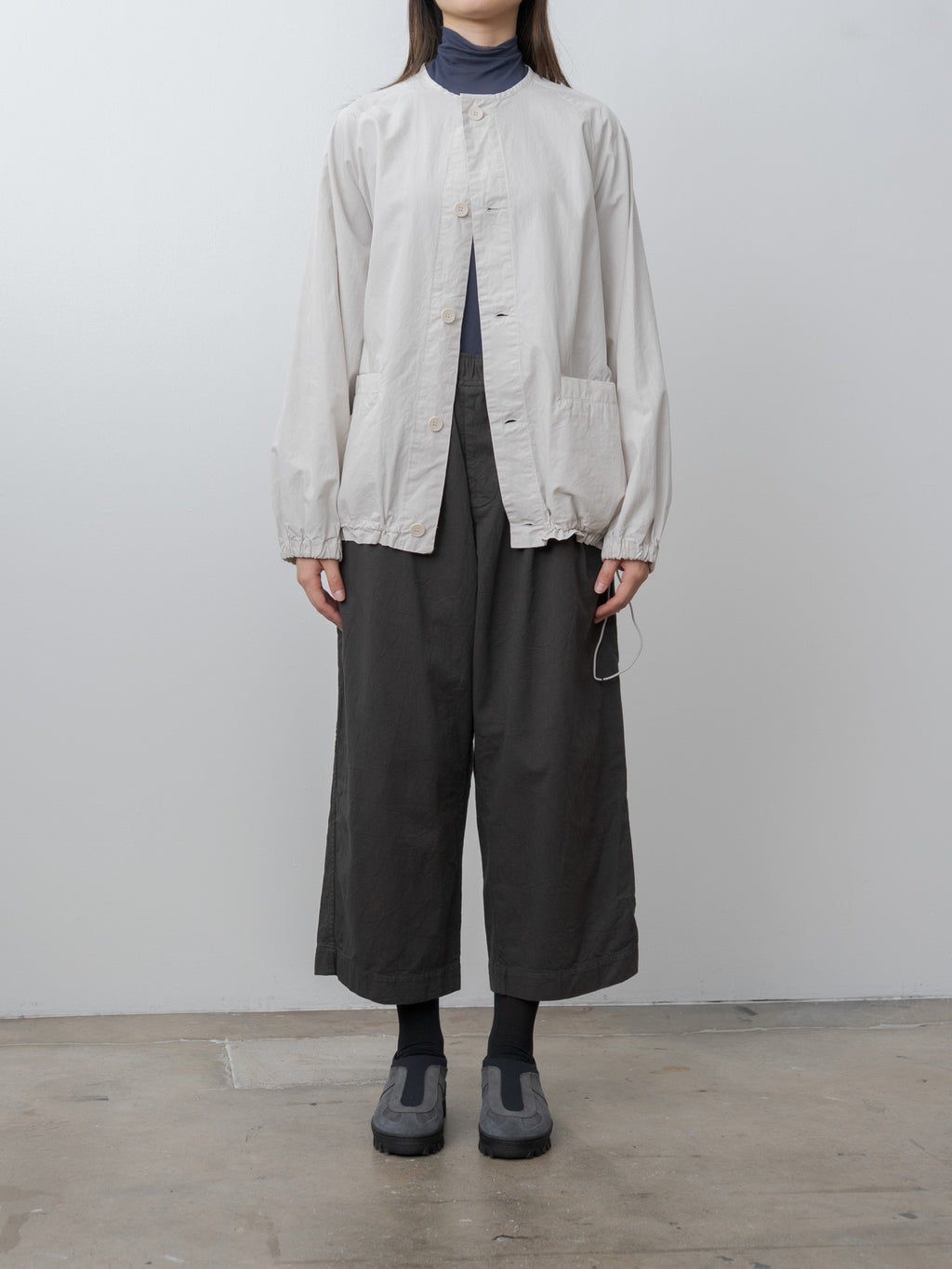 Vegetable Dyed Yoke Shirt - Ice Gray