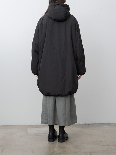 ジャケット・アウター ssstein OVERSIZED LAYERED HOODED COAT Oversized Padded Hoodie Coat - Black