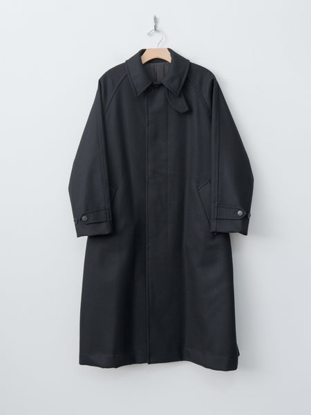 Yleve Super100's Wool Melton Coat - Black | Namu Shop