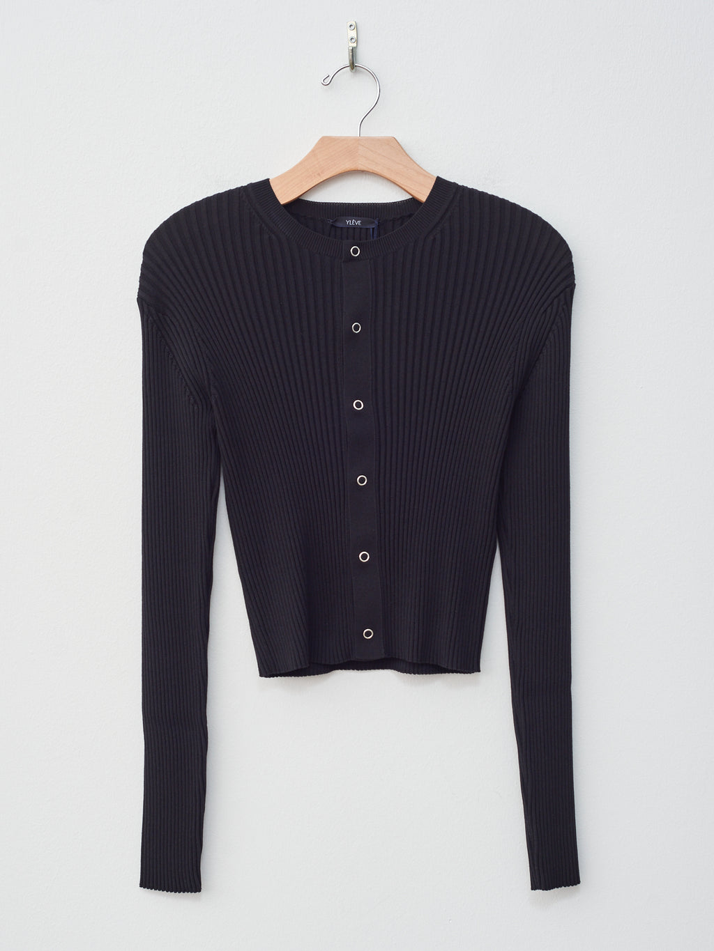 Namu Shop - Yleve Cotton Nylon Knit Cardigan - Black