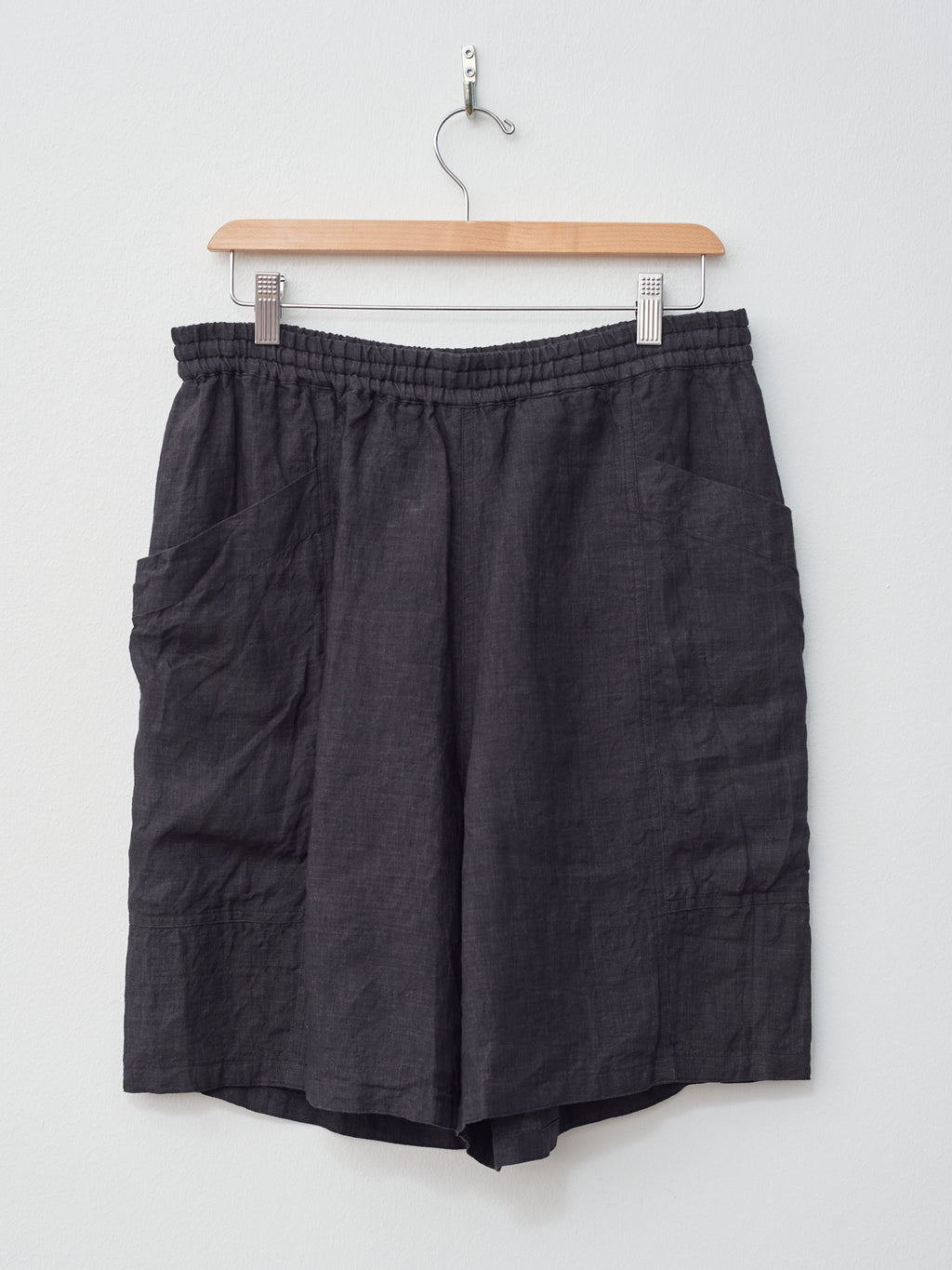Namu Shop - Yleve Linen Poplin Shorts - Black