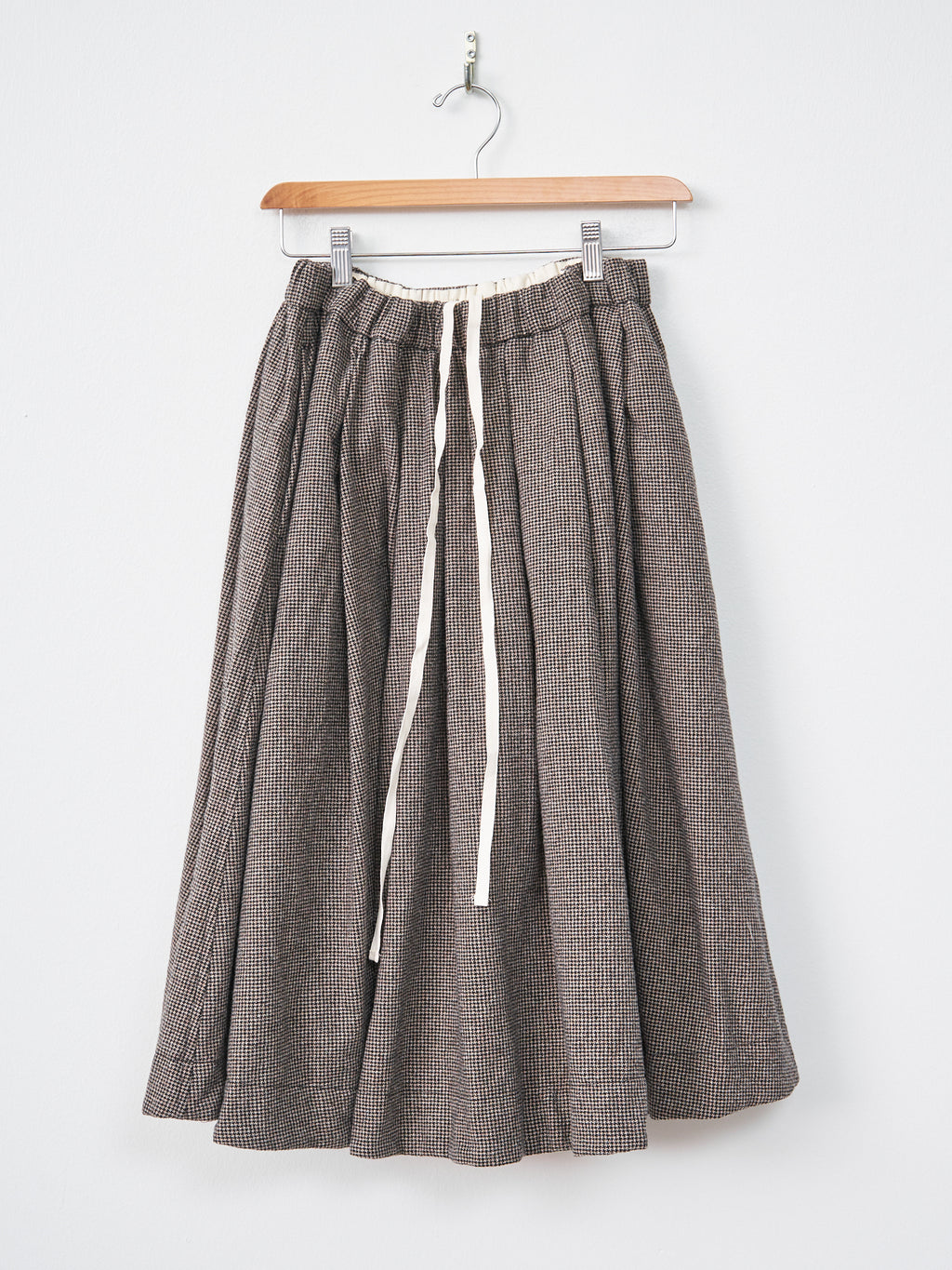 Namu Shop - Album di Famiglia Pleated Skirt Pied-De-Poule - Coffee