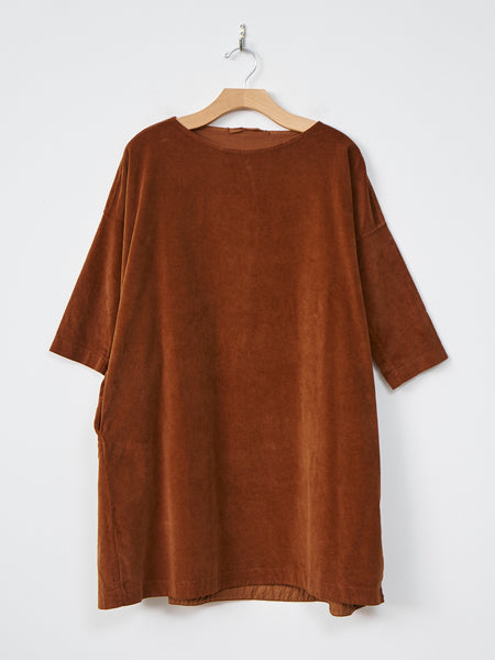 Velvet Boatneck Tunic - Rust