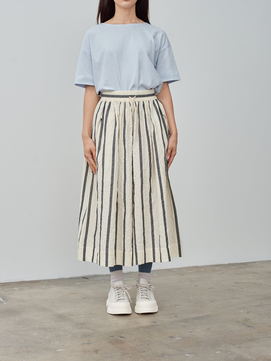 Namu Shop - Toogood The Acrobat Culotte - Bold Stripe Flint/Raw