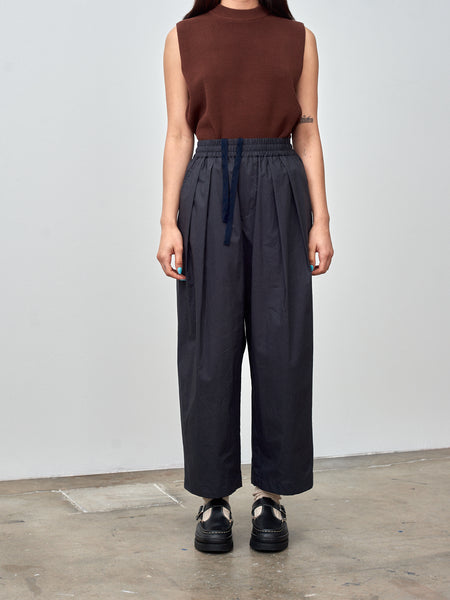 Hakama Poplin Trouser - Navy