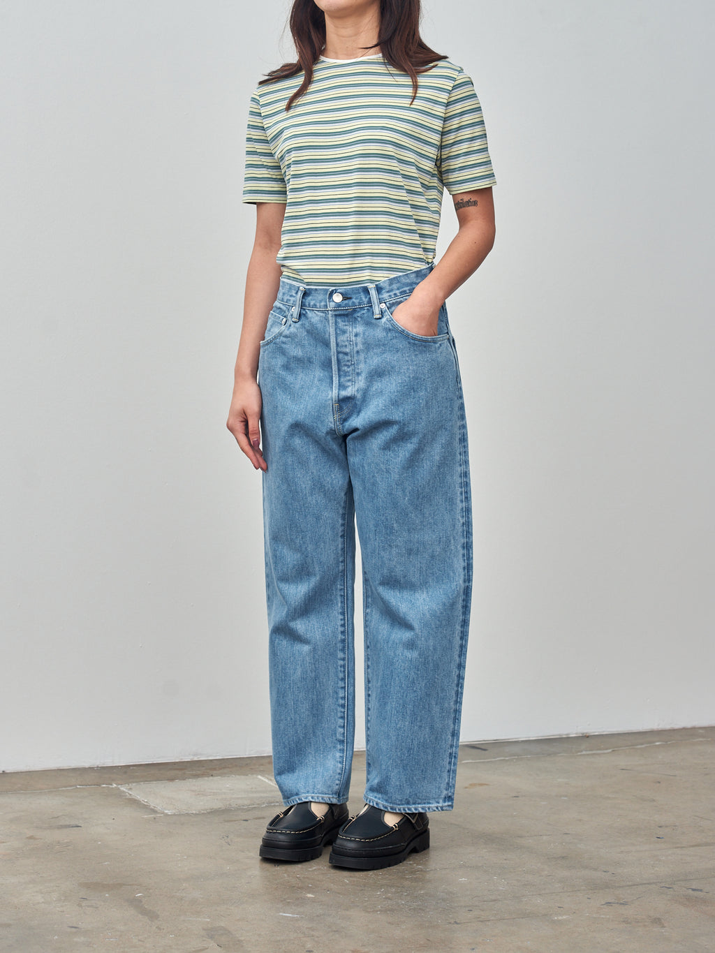 Namu Shop - Hatski Wide Tapered Denim - Ice Blue