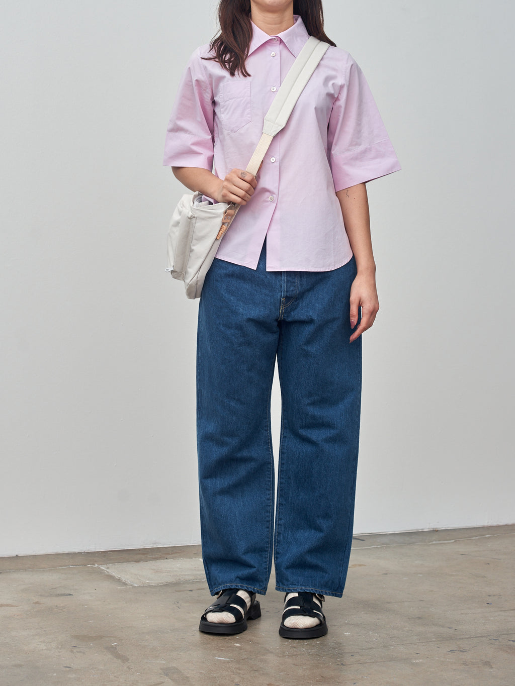 Namu Shop - Hatski Wide Tapered Washi Denim - Used Blue