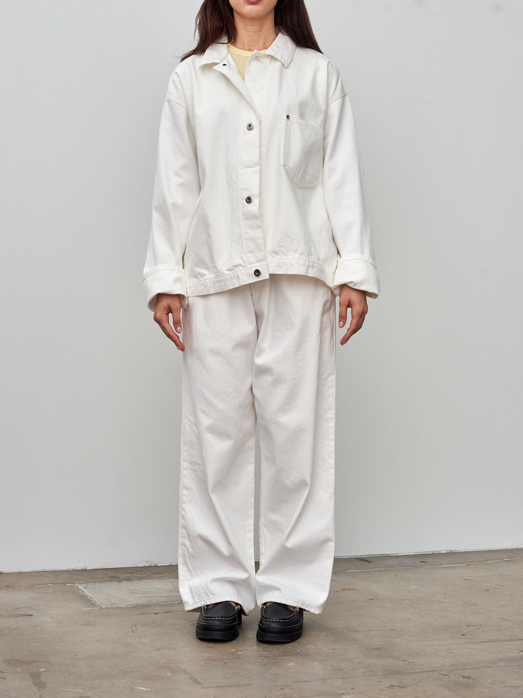 Namu Shop - Yoko Sakamoto Denim Blouse Jacket - White (One Wash)