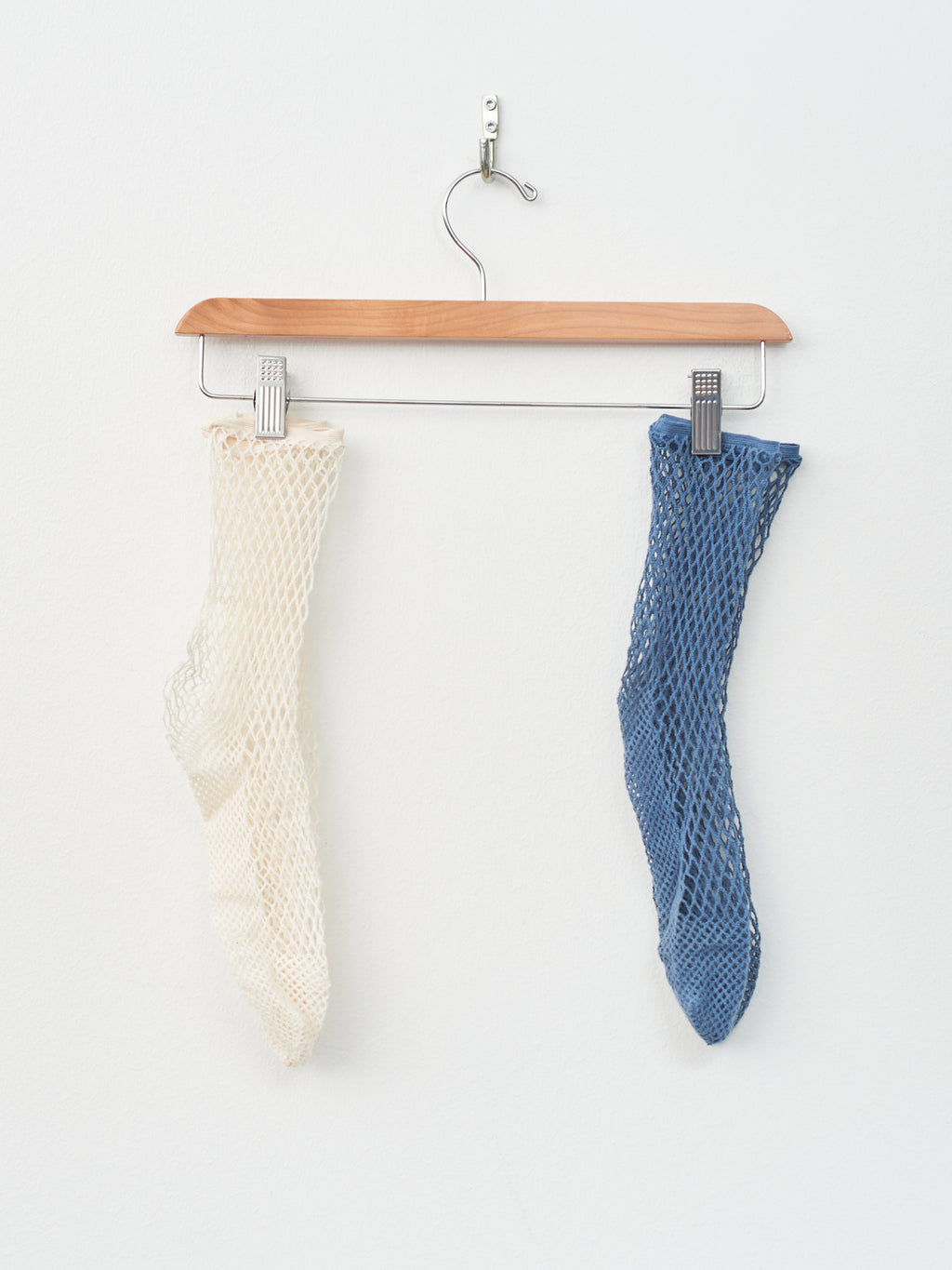Fishnet Socks - Blue, Ivory