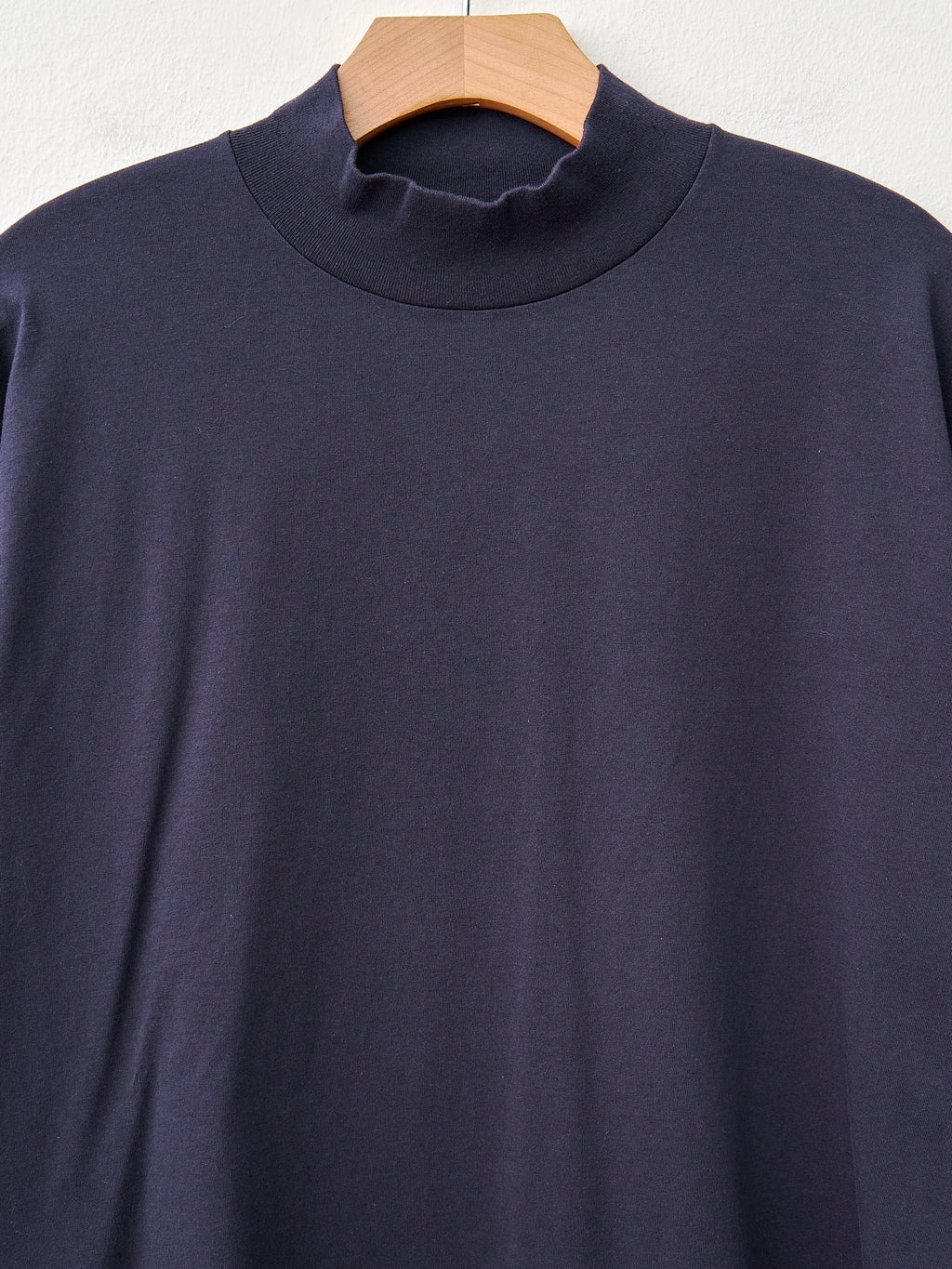 Namu Shop - Y Organic Cotton Jersey Mock Neck L/S Tee - Navy (restocked)