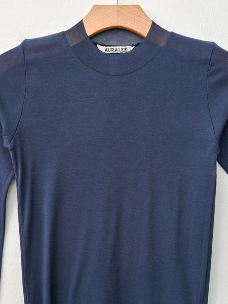 Namu Shop - Auralee High Gauge Sheer Rib L/S Tee - Navy