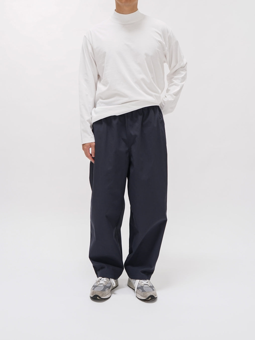 Namu Shop - Y Organic Cotton Recycle Poly Twill Tapered Easy Trousers - Navy