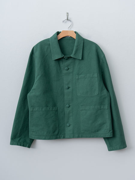 Auralee Short Work Jacket - Forest Green, Organic Cotton Twill