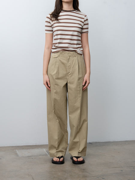 Garment-Dyed Finx Light Chino One-Tuck Wide Pants - Beige