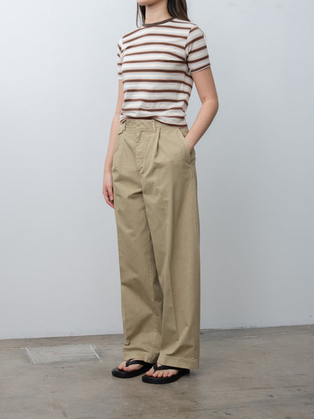 Garment-Dyed Finx Light Chino One-Tuck Wide Pants - Beige