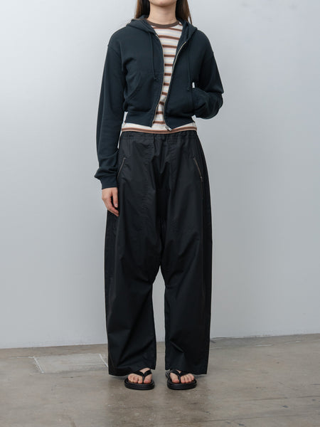 Auralee Light Sweat Zip Parka - Ink Black, Cotton Wool Silk Blend