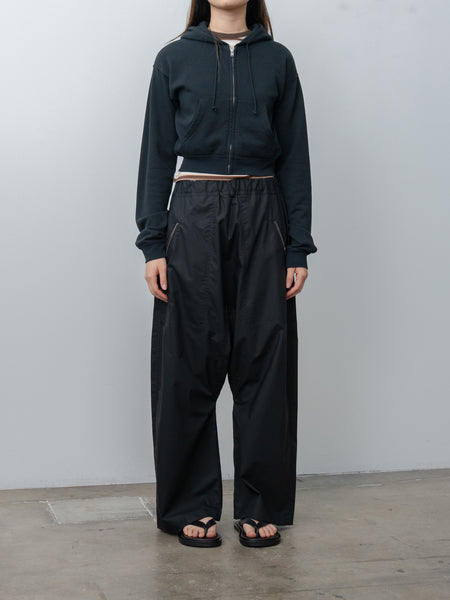 Auralee Light Sweat Zip Parka - Ink Black, Cotton Wool Silk Blend