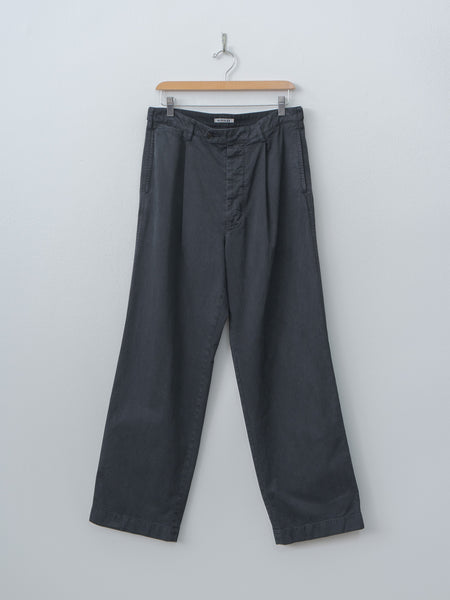 Auralee Men's One-Tuck Wide Pants - Black, Finx Cotton Chino