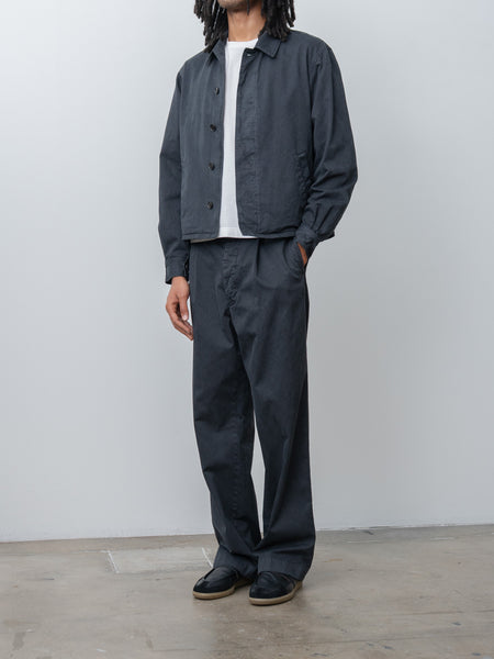 Auralee Men's One-Tuck Wide Pants - Black, Finx Cotton Chino