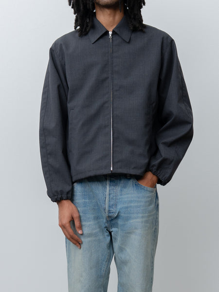 Auralee Bonded Wool Zip Blouson - Top Charcoal, Tropical Wool