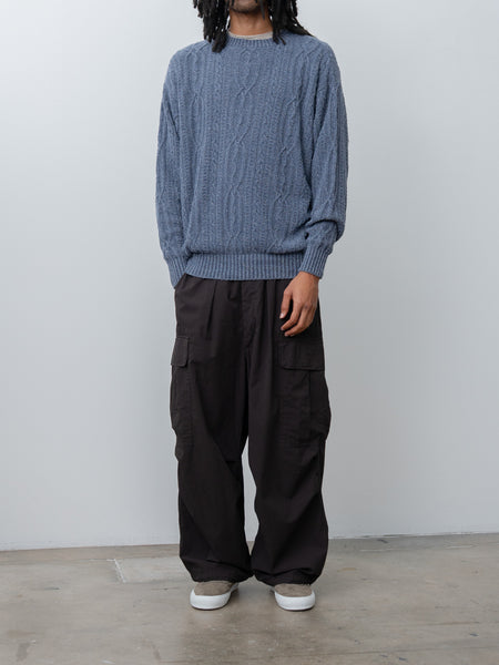 トップス HERILL 23AW Cashmere Norwegian Sweater Herill Silknep Cable Sweater - Indigo, Silk Nep Yarn | Namu Shop