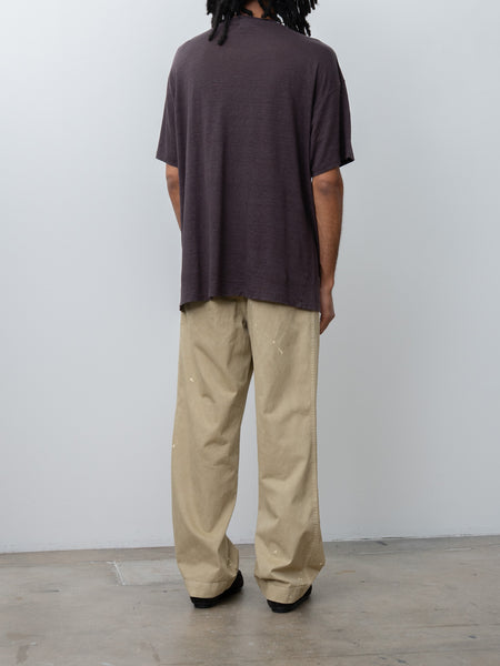 Auralee Garment-Dyed Finx Light Chino One-Tuck Wide Pants - Beige