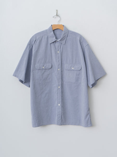 Blurhms Hard Twist Chambray S/S Work Shirt - Saxe Blue | Namu Shop