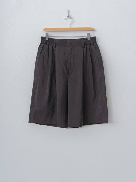 ssstein Silk Nylon Wide Easy Short Trousers - Charcoal Brown