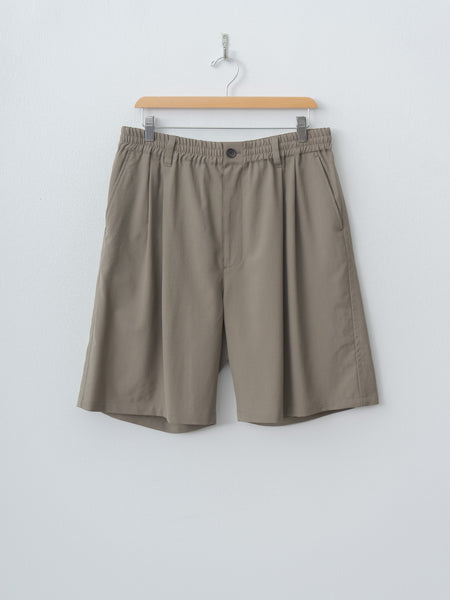パンツ YOKE WOOL TROPICAL 2PLEATED EASY SHORTS YOKE Wool Washer Tropical Easy Shorts - Sand Beige, Super 120s
