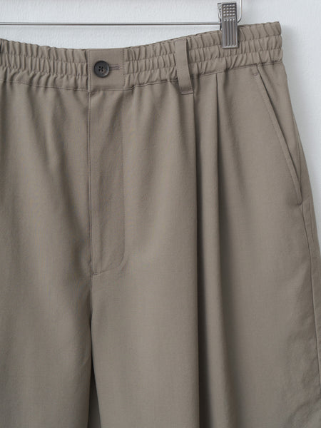 Wool Washer Tropical 2Pleated Easy Shorts - Sand Beige