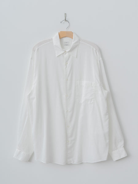 YOKE Cotton Silk Twill Loose Shirt - White, Cotton Silk Blend