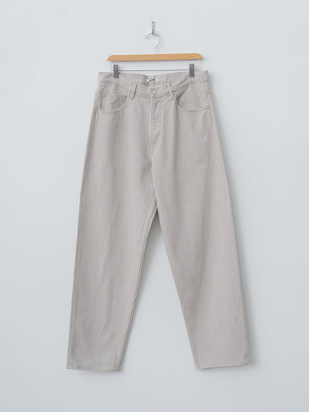 Auralee Faded Hard Twist Brown Denim Wide Pants - Light Gray
