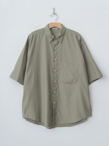 Washed Finx Twill Big Half Sleeved Shirt - Olive