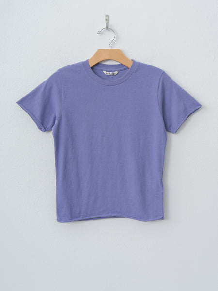 Auralee Cropped Brushed Cotton Jersey Tee - Light Purple, Organic