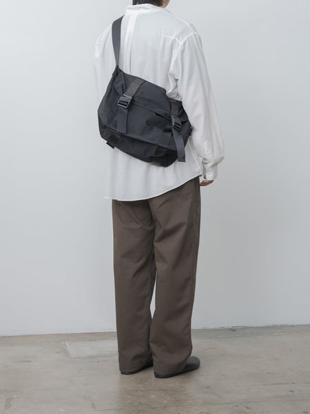 Amiacalva Gabardine Messenger Bag - Black, Polyester Gabardine