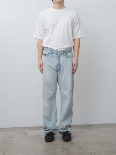 Auralee Brushed Organic Cotton Jersey Tee - White | Namu Shop