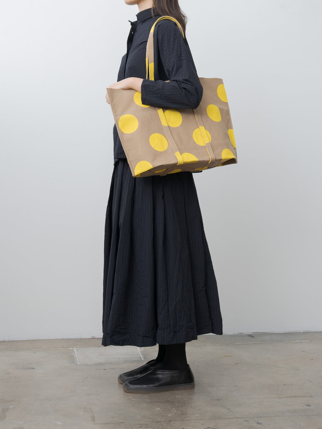Namu Shop - Amiacalva Washed Canvas Medium Tote v2 - Yellow Dot