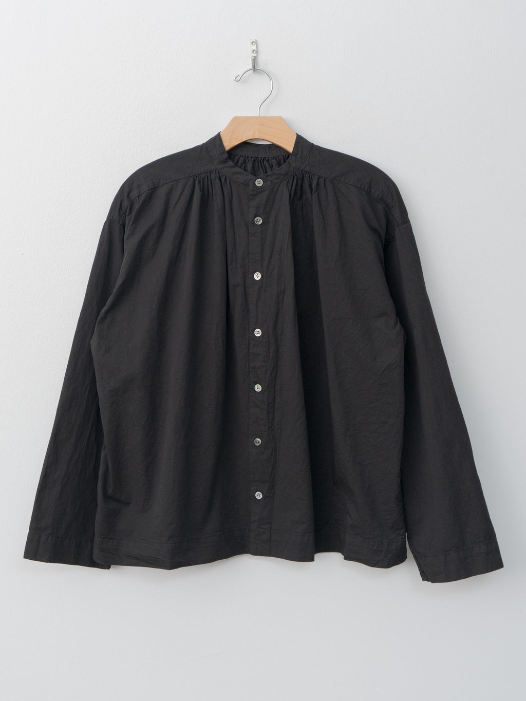 Namu Shop - Veritecoeur Shrink Gathered Shirt - Black