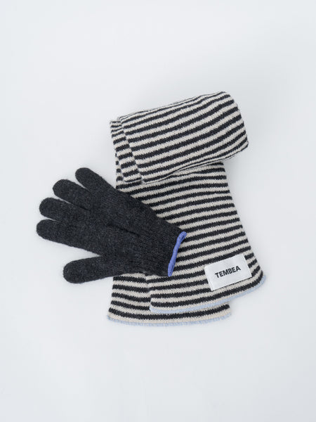 【未着用】TEMBEA　マフラー　CHARCOAL/LAVENDER Gloves - Charcoal / Lavender