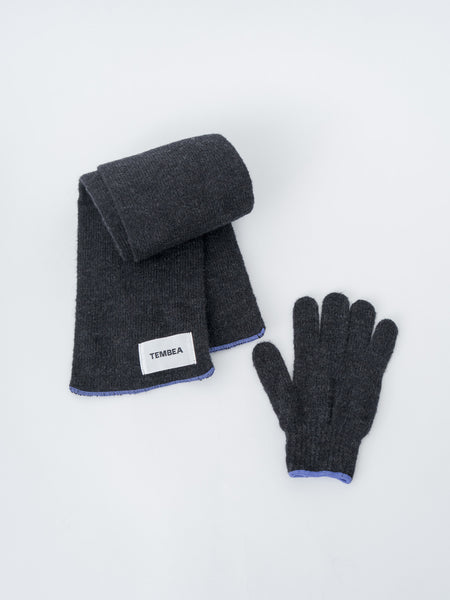 【未着用】TEMBEA　マフラー　CHARCOAL/LAVENDER Gloves - Charcoal / Lavender