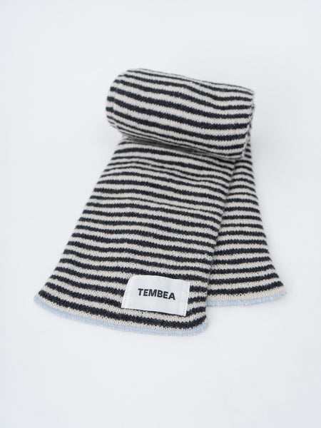 Muffler Border - Oatmeal x Charcoal/Sax