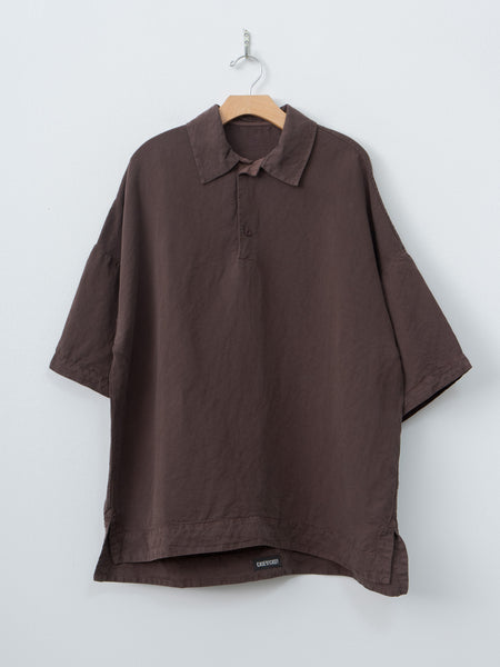 Casey Casey Equerre Polo - Brown, Lyocell Linen Blend | Namu Shop